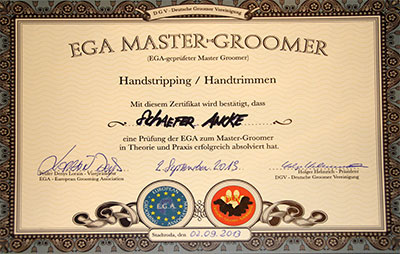 EGA Master-Groomer Zertifikat