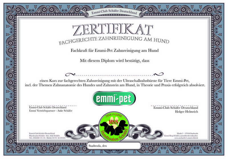 Zertifikat emmi-pet